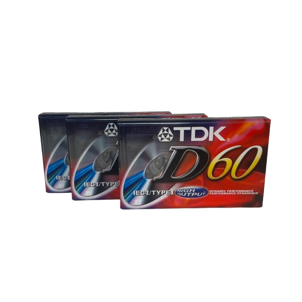 3 pk TDK D60 High Output IECI/Type I Blank Cassette Tapes